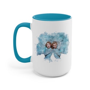 Sisters Mug with blue accent - White Christmas