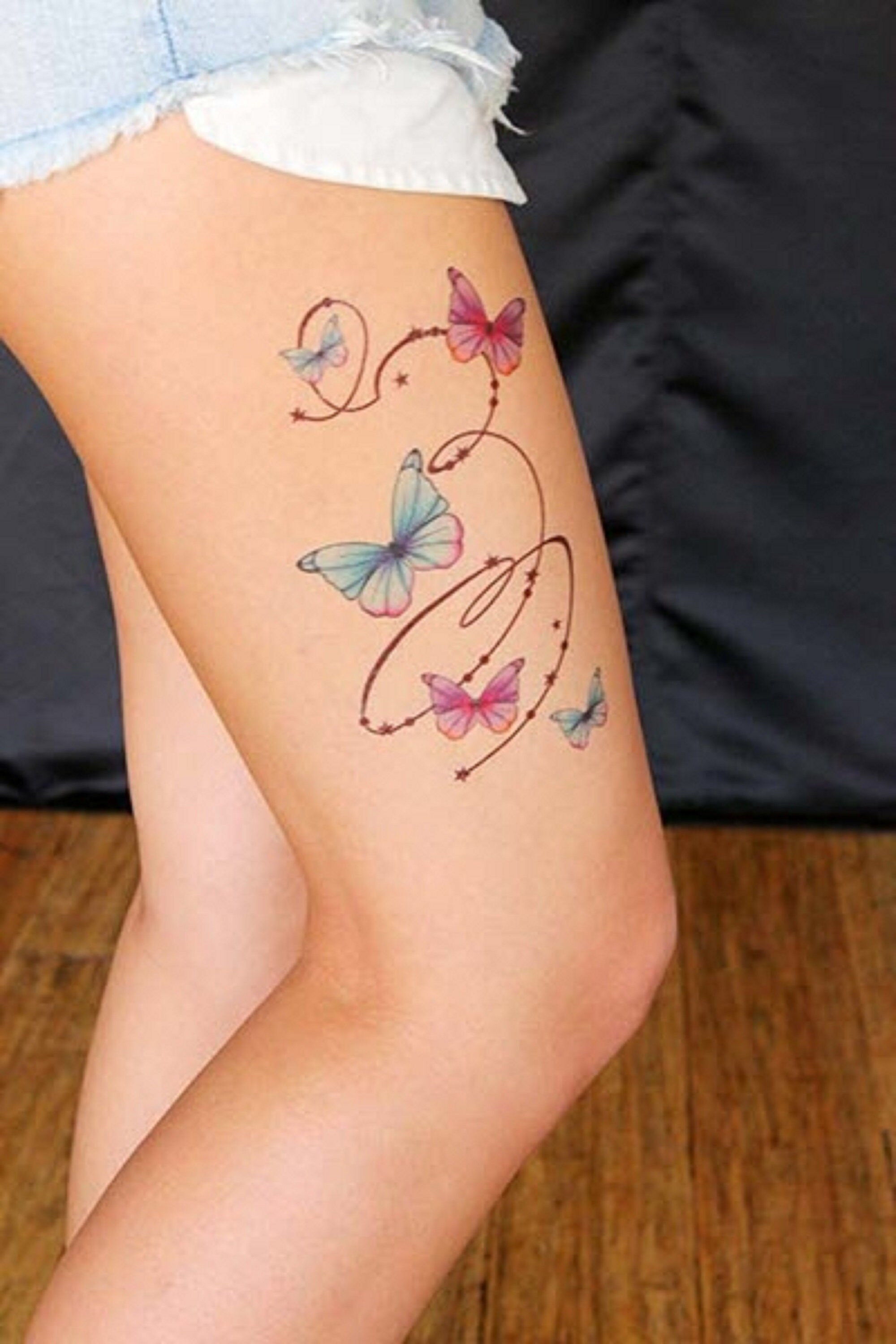 7 set of 2 Butterfly Temporary Tattoo Swirl Sticker - Etsy Israel