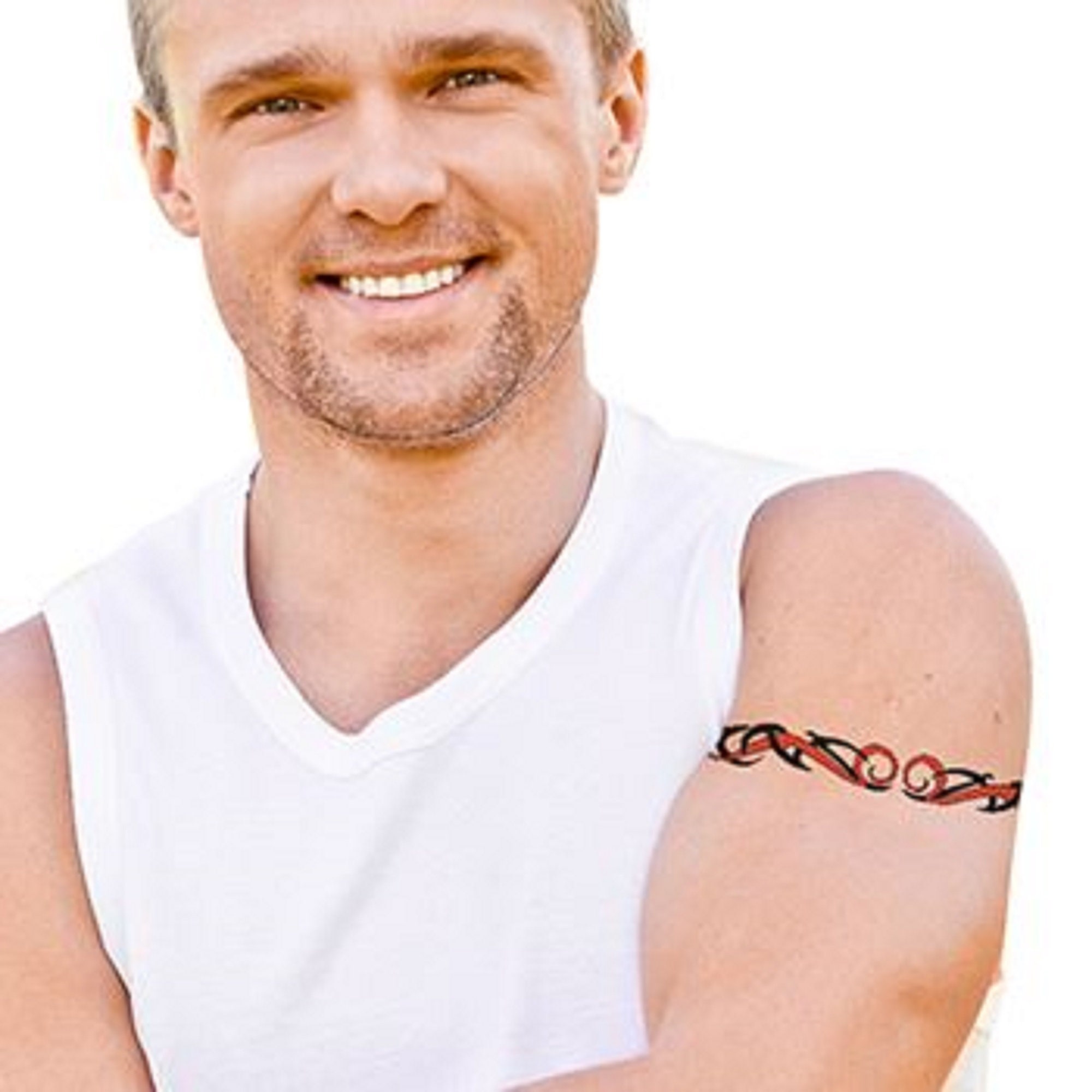 Red Black Tribal Armband Temporary Tattoo Body Arm Tattoo Etsy Australia