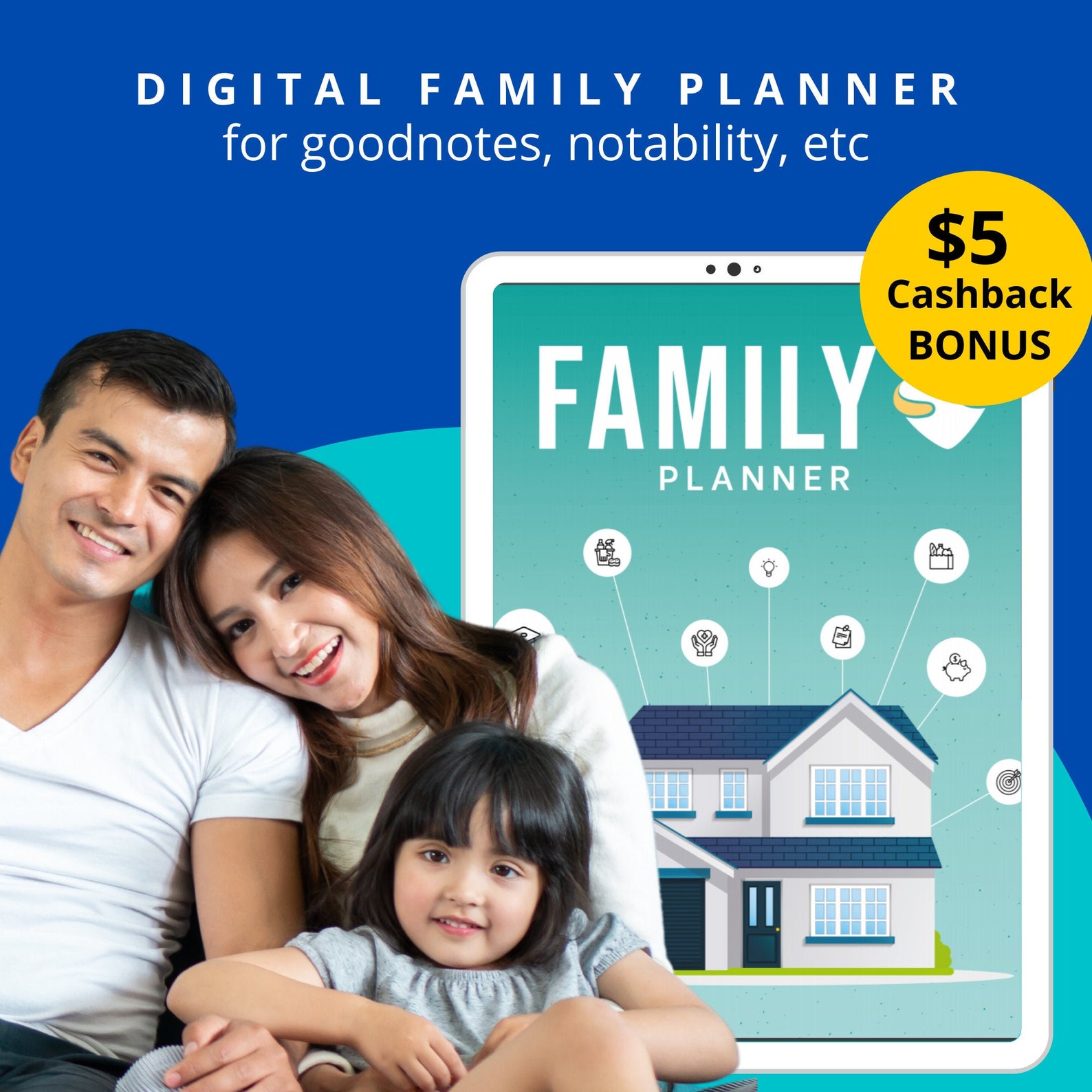 Digital Family Household Planner for Good Notes 5 Notability Etsy