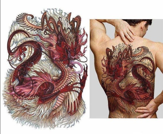 Japanese Temporary Tattoo Back Tattoos Body Art Dragon Tattoo picture picture