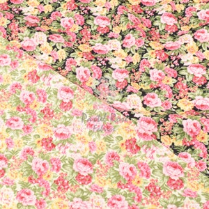 Mini Roses Rosefield Floral 100% cotton poplin fabric - Rose & Hubble 112cm wide Metre Fat Quarter