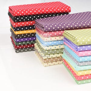 3mm Polka dots Spots 100% Cotton Poplin Fabric many colours, Rose and Hubble - clothing, craft, quilting