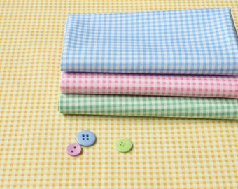 Mini Gingham / checks 100% Cotton Poplin Fabric Rose and Hubble - clothing, craft, quilting