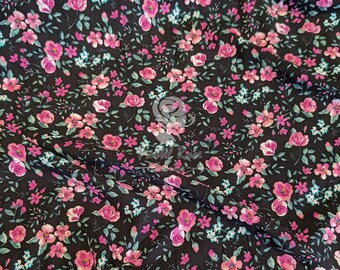 Vestido de viscose vintage rosas 100% rayon, extra largo, 55&quot; | Laranja, Branco | Por metro