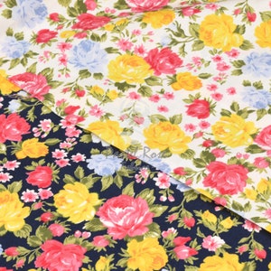 Dahlia Floral 100% cotton poplin fabric - Rose & Hubble 112cm wide Metre Fat Quarter