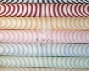 Lovely Ticking Stripes pattern 100% Cotton Poplin Fabric Rose & Hubble - Fat Quarter Metre clothing, craft, quilting