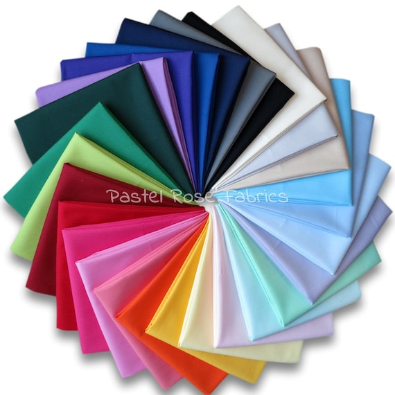 Plain 100% Cotton Poplin Fabric Superior vibrant colours, Rose and Hubble - clothing, craft, quilting