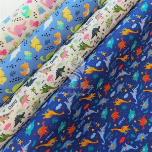 Dinosaurs Fun Kids Children 100% Cotton Fabric - 112cm wide - Clothing, Crafts, Quilting Rose & Hubble Cotton