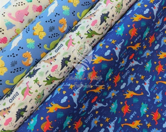 Dinosaurs Fun Kids Children 100% Cotton Fabric - 112cm wide - Clothing, Crafts, Quilting Rose & Hubble Cotton