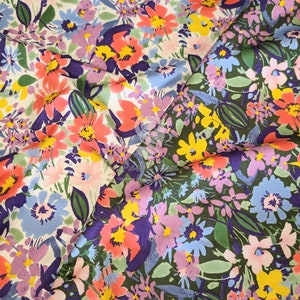 Elsa Floral 100% cotton poplin fabric - Rose & Hubble 112cm wide Metre Fat Quarter