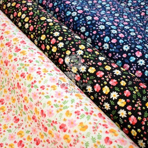 Bloomer Floral 100% cotton poplin fabric - 112cm wide Metre Fat Quarter