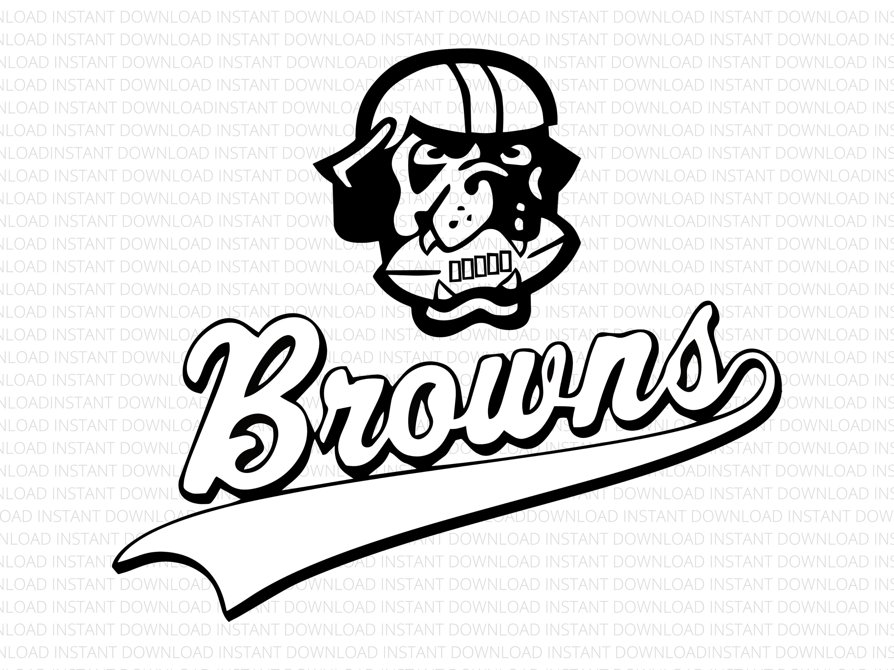 Black white Cleveland Browns svg png. Cleveland Browns bundle Etsy