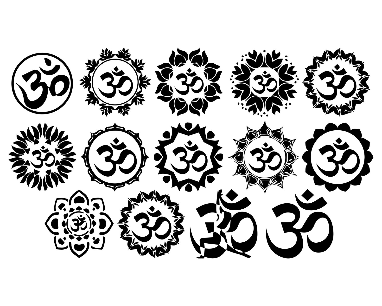 Chakra Symbols Sanskrit Om Breathe Sanskrit Symbol cut | Etsy
