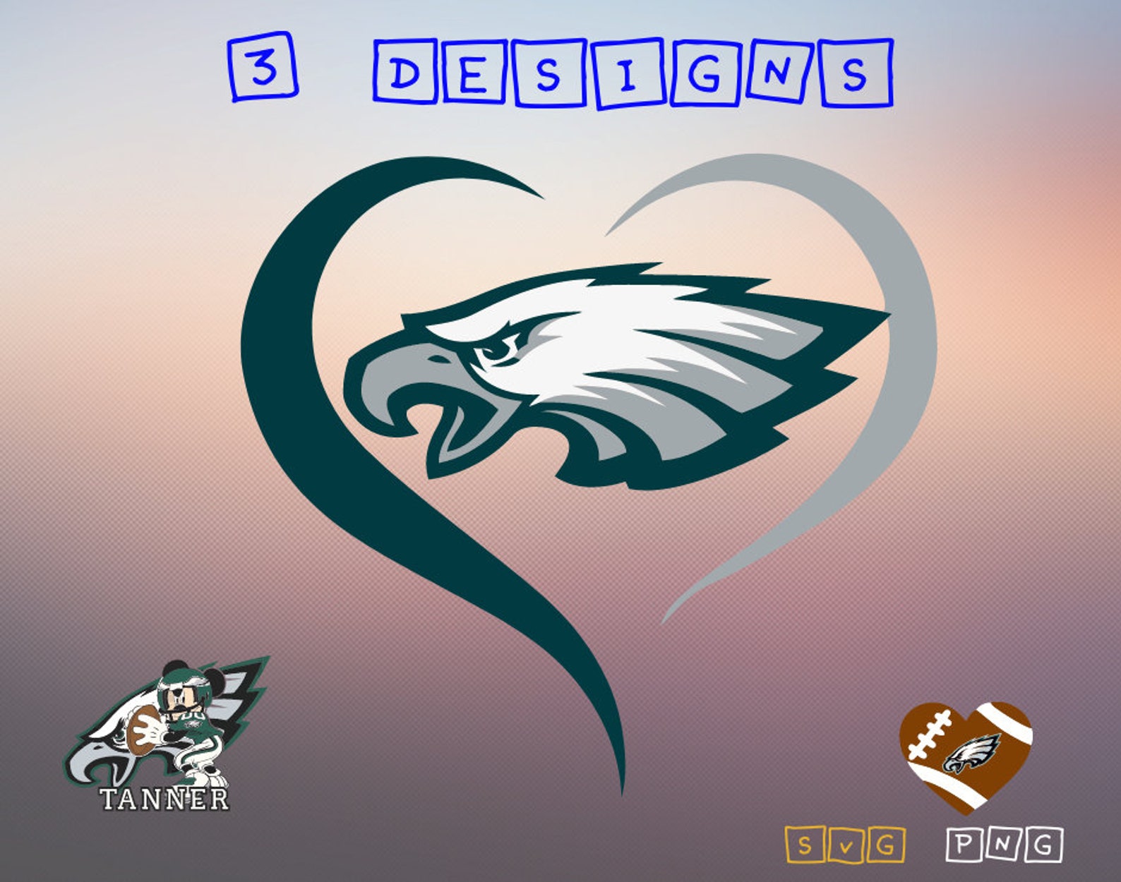 Love Philadelphia Eagles svg svg bundle heart Philadelphia Etsy