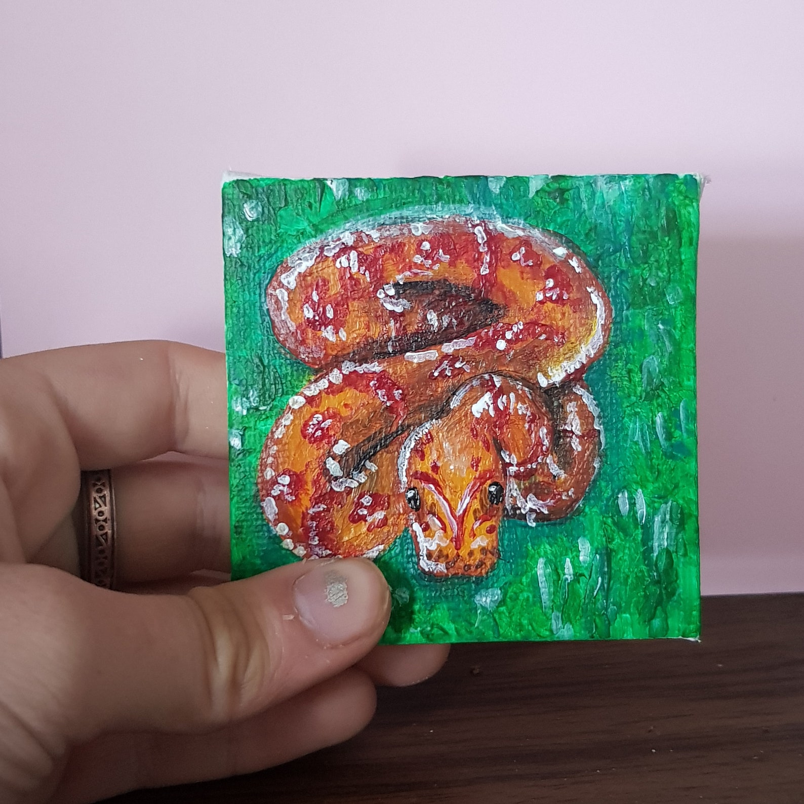 Small Snake Acrylic Painting Etsy
