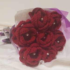 Crochet Rose Bouquet | Handmade Floral Bunch | Forever Roses | Valentine&#39;s Day Gift for Her
