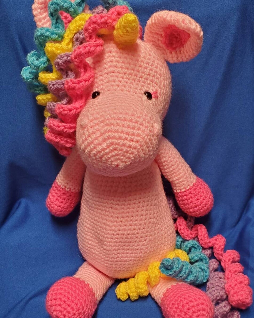 Crochet Unicorn Amigurumi Stuffed Animal Stuffed Unicorn Yarn Toy Etsy