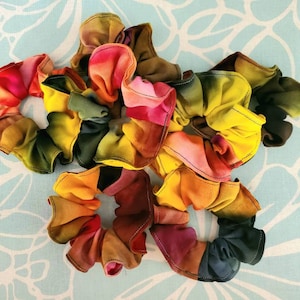 Rainbow Scrunchies | Tie Dye Scrunchies | Hair Accessory | Colorful | Cotton | Thick Hair Scrunchies | Curly Hair Scrunchies