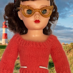 Made to fit 18 -21 inch Miss Revlon or Cissy Doll  Handknit Angora Sweater