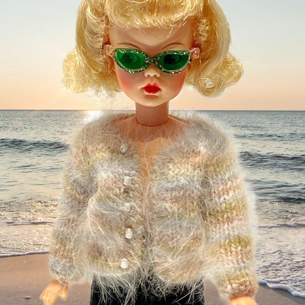 Tammy or Sindy Doll Handknit Angora Sweater