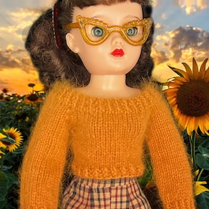 Made to fit 18 - 21 inch Miss Revlon or Cissy Doll Handknit Angora Sweaters