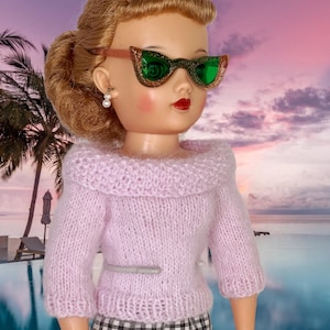 Made to fit 18-21 inch Miss Revlon or Cissy Doll  Handknit Angora Sweater