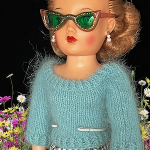 Made to fit 18 -21 inch Miss Revlon or Cissy Doll  Handknit Angora Sweater