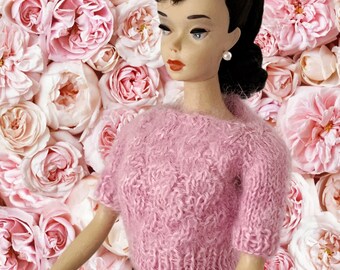 Barbie or Tammy Doll Handknit Angora Sweaters