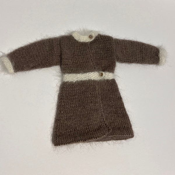 16 inch Gene, Tyler Wentworth, handknit Alpaca wool coat with Angora trim