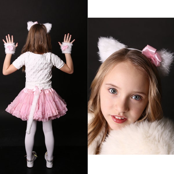 Disfraz de gato rosa para niño, disfraz de gato para niña, disfraz de gato para niños y niños pequeños, disfraz de gato blanco para niños, disfraz de gato gatito, disfraz de gato para niños pequeños