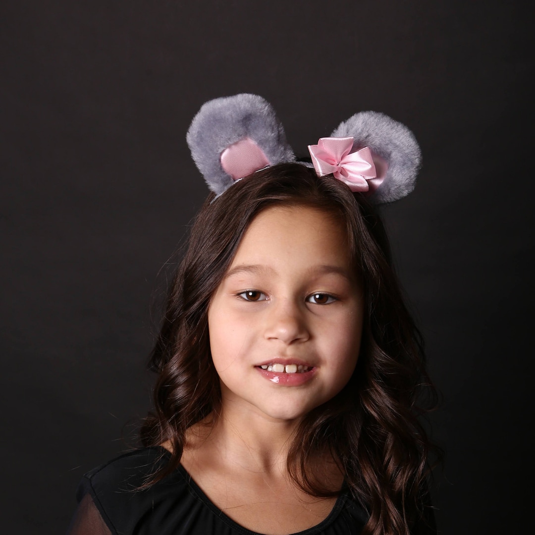Gray Mouse Ears Headband for Girls - Etsy