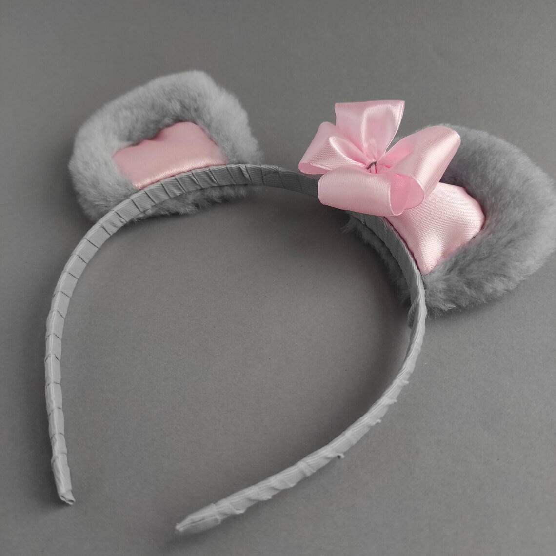 Gray Mouse Ears Headband for Girls - Etsy