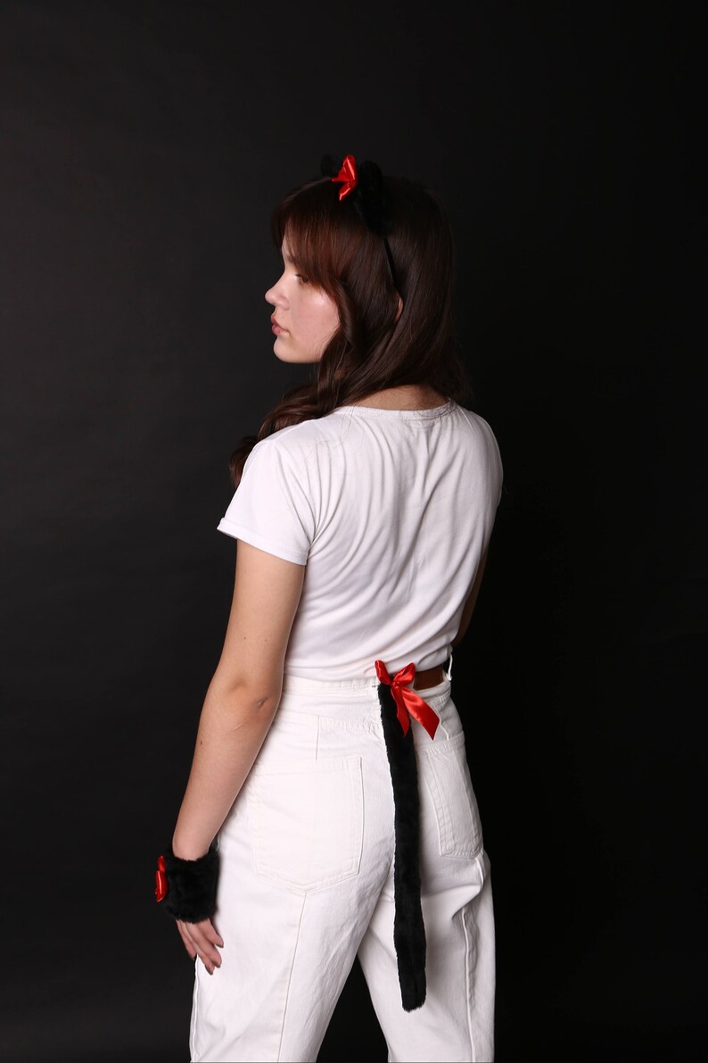 Black Cat Ears and Tail for Adult Etsy