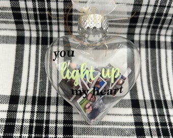 Mini Glow in the Dark Picture Heart Ornament Keepsake