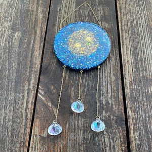 Blue & Gold Resin Sun Catcher