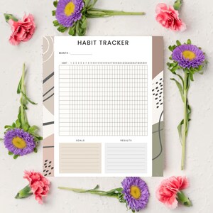 Editable Habit Tracker -  Printable Daily And Monthly Habit Tracker PDF | Personal Development Planner | Routine Tracker | Wellness Planner
