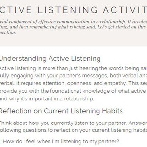 Couple&#39;s Communication and Conflict Resolution Workbook