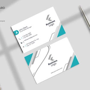 Bearbeitbare Visitenkarte Vorlage - Sofortiger digitaler Download | Anpassbares und druckbares Design für professionelle, moderne / minimalistische Karte,