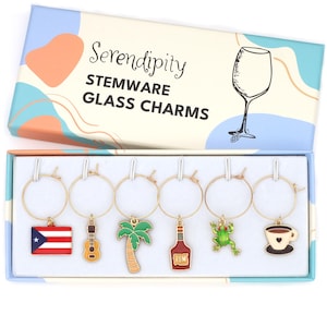 Puerto Rico Wine Charms, Boricuas Gift