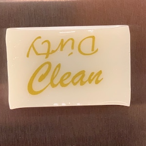 Dishwasher Clean/Dirty Magnet, Glitter White Kitchen Magnet, Dirty/Clean Indicator for Kitchens
