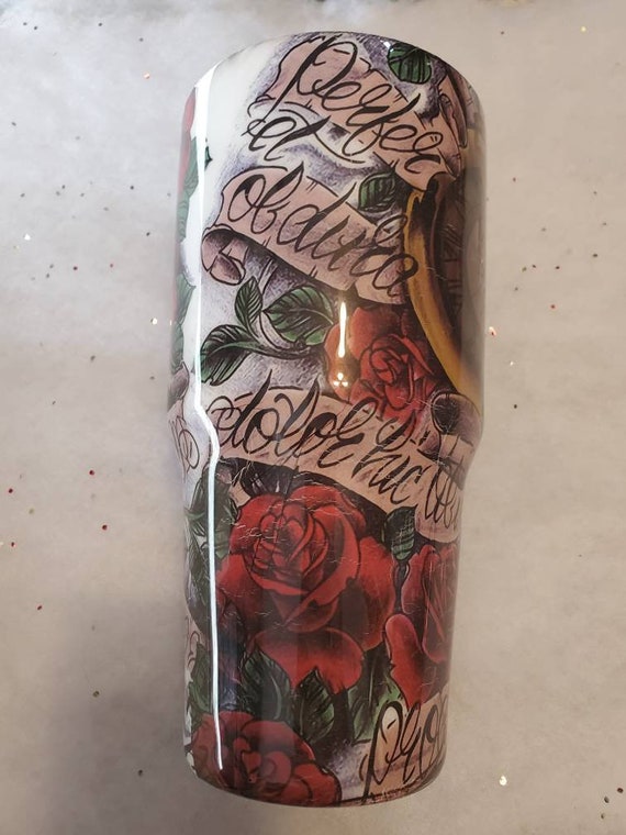 Rose Tumbler Rose Tattoo Cup Stainless Steel Mug Rustic - Etsy Rose Tumbler Rose Tattoo Cup Stainless Steel Mug Rustic - Etsy