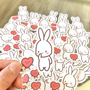 3” Bob the bunny and heart Vinyl Sticker