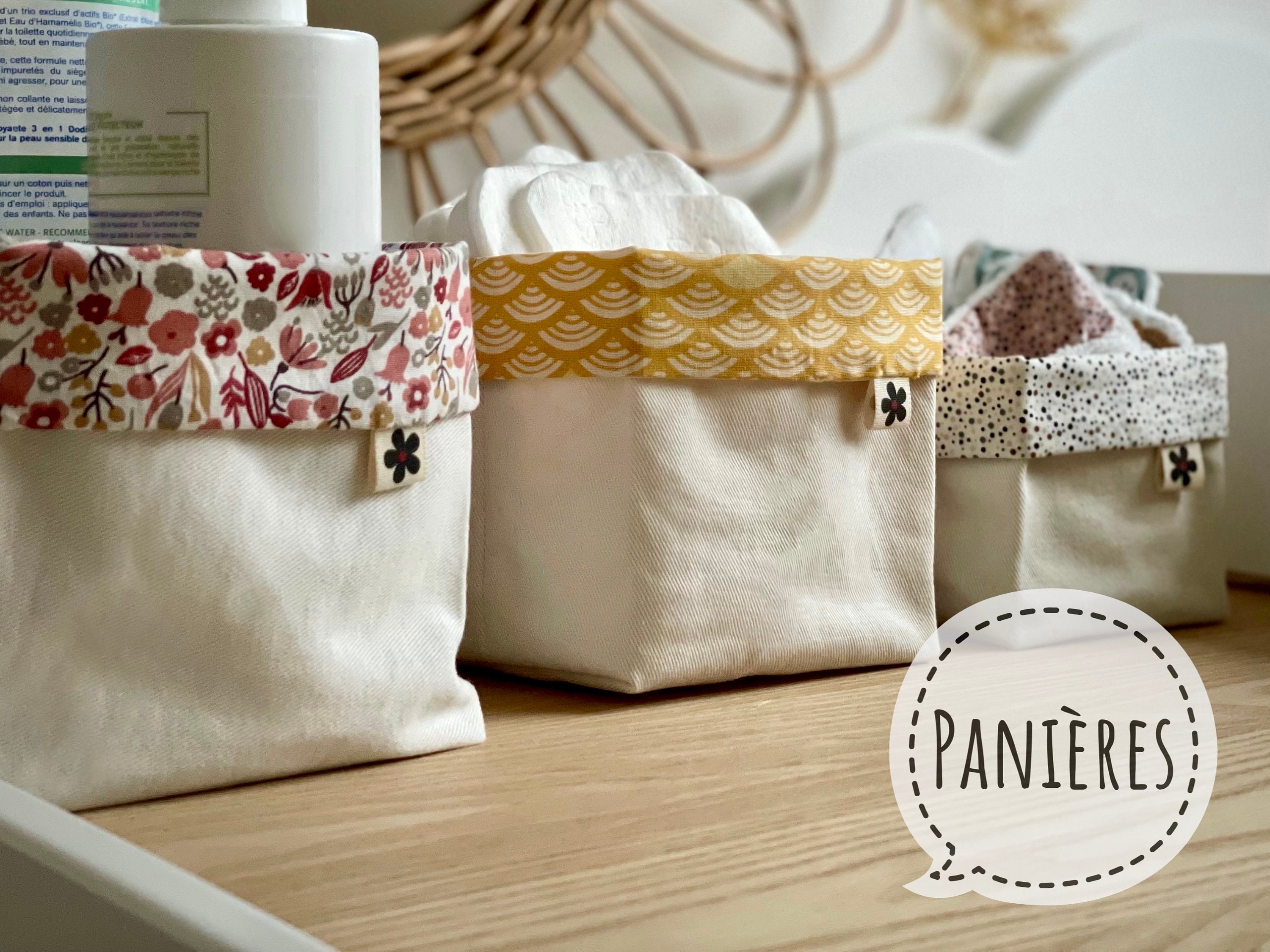 Panières en Tissu Réversibles