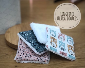 Lot de 8 lingettes lavables et réutilisables ultra douces