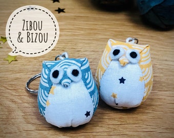 Porte-clé hibou en tissu