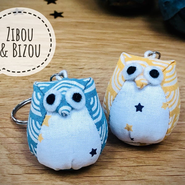 Porte-clé hibou en tissu