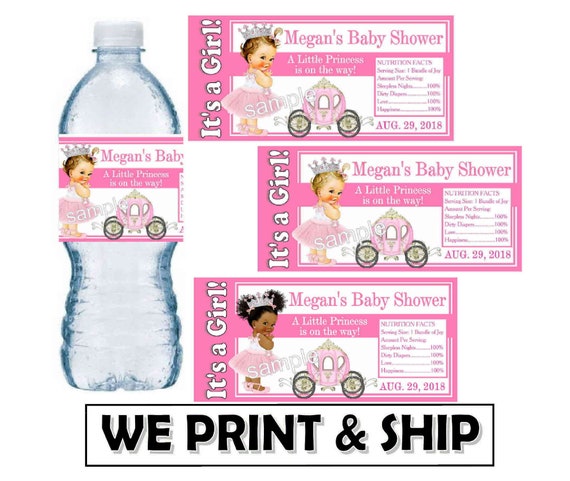 Personalized Water Bottle Labels - Little Princess