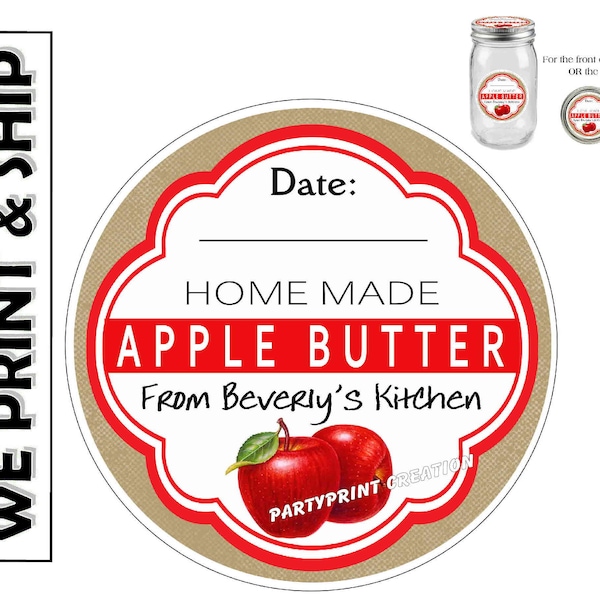 Personalized APPLE BUTTER CANNING Labels for mason jars ball jars
