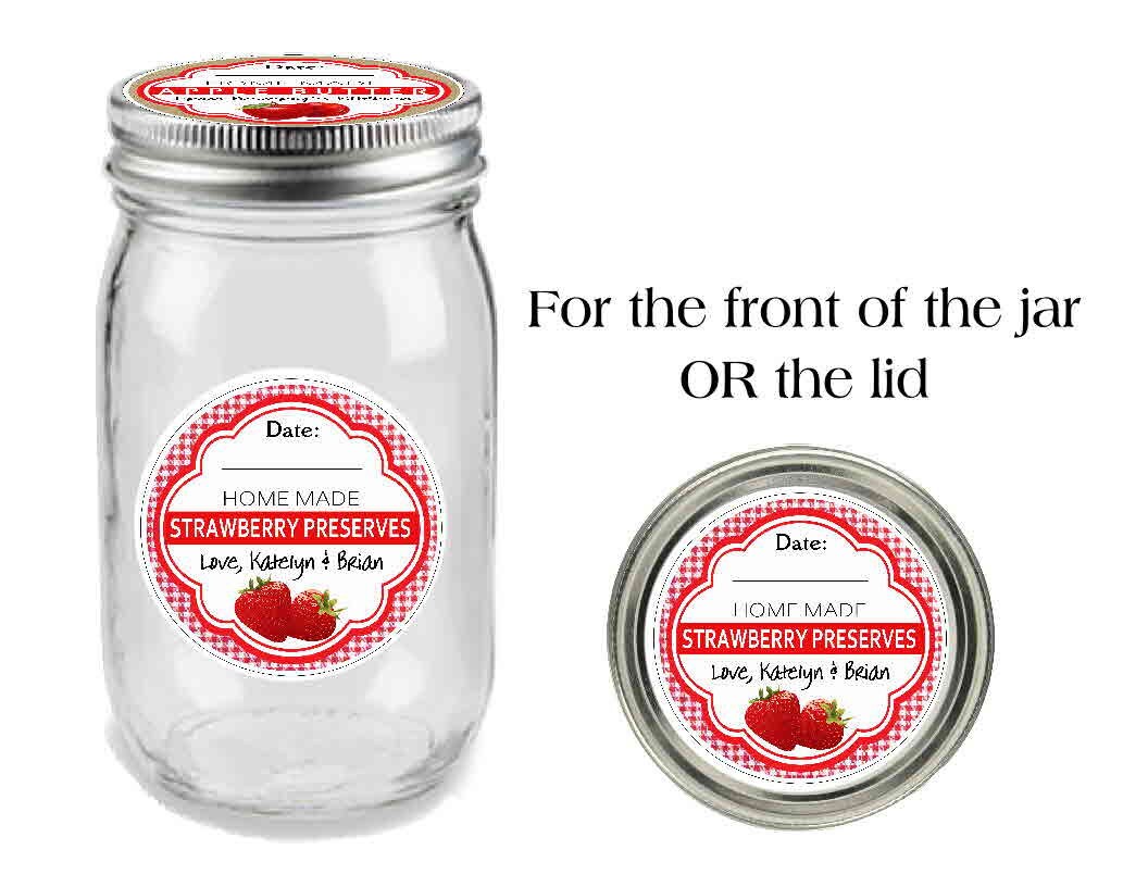 Personalized STRAWBERRY JAM CANNING Labels for Mason Jars Ball Jars - Etsy